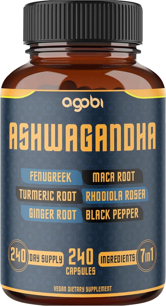240 Capsules - 8 Month Supply 7in1 Ashwagandha 8050mg -
