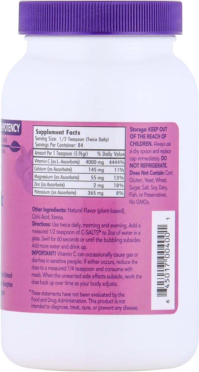 Buffered Vitamin C Powder: Organic Sugar-Free 8oz