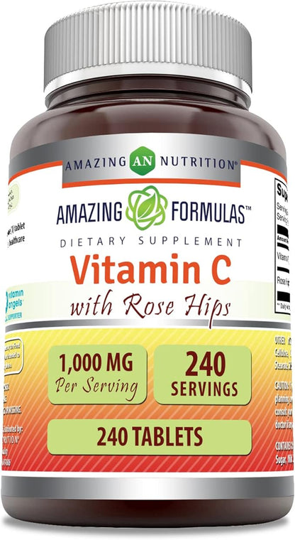 Amazing Formulas Vitamin C with Rose 1000 Mg 240 Tablets