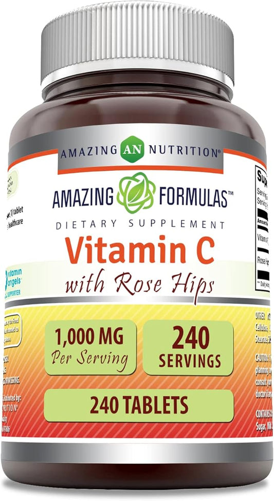 Amazing Formulas Vitamin C with Rose 1000 Mg 240 Tablets