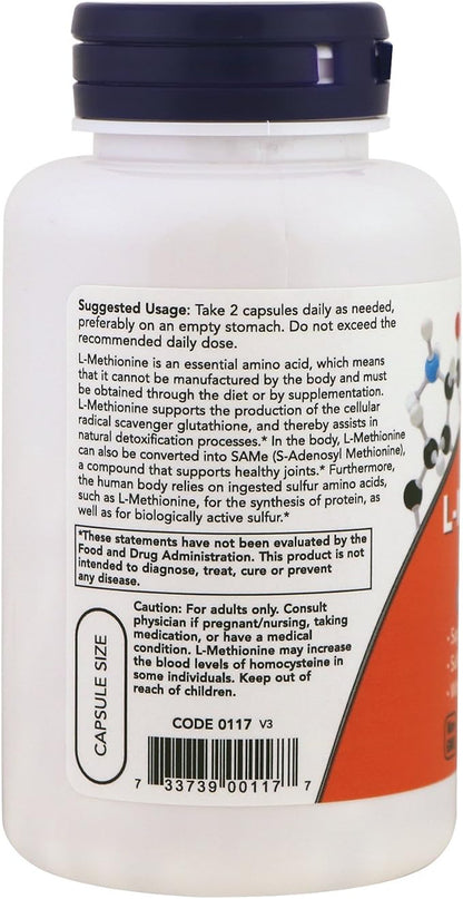 NOW Foods L-Methionine 500 mg 100
