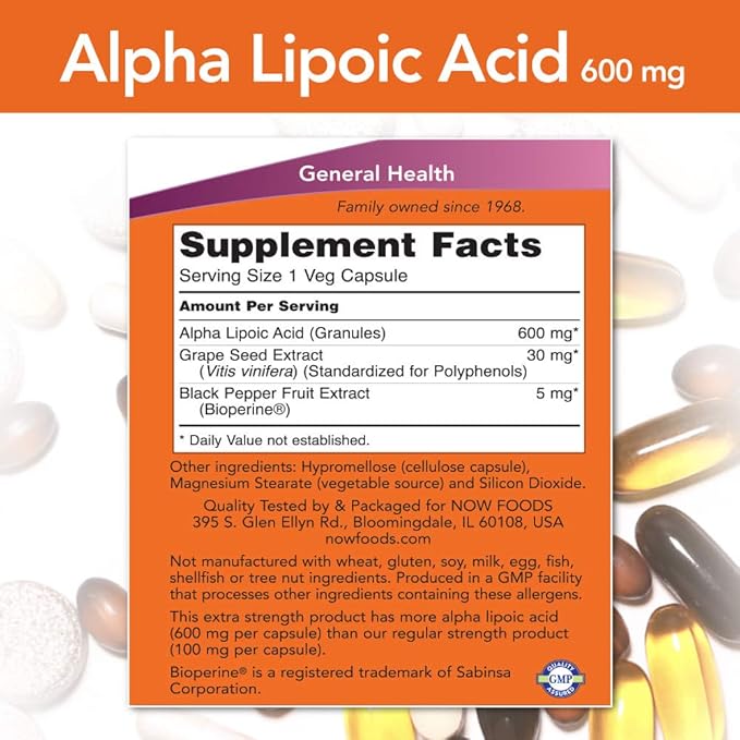 NOW Supplements, Alpha Lipoic Acid 600 60 Count 1)