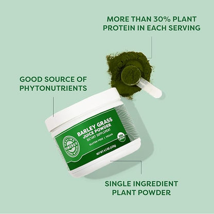 Vimergy Barley Grass Juice Powder – Clean Superfood Formula – Promotes Cardiovascular Health* – Organic, Vegan & Gluten-Free – Trial Size 125g