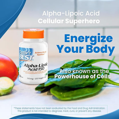 Doctor's Best Alpha-Lipoic Acid 150, Helps 150mg, 120 120 Veggie