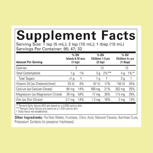 ChildLife Essentials Liquid Calcium Magnesium Supplement - Supports Healthy Bone Growth for Children, Contains Calcium, Magnesium, Zinc, & Vitamin D3, All-Natural, Gluten Free & Non-GMO - Natural Orange Flavor, 16 Ounce Bottle