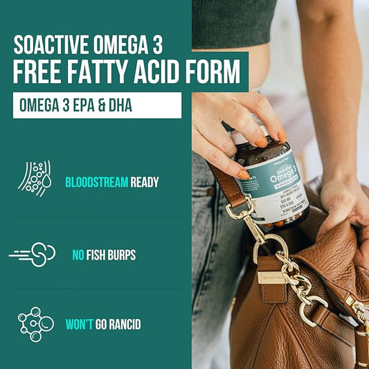 SoActive® Omega 3 EPA & DHA 3 | 95% Absorption (60 Capsules)