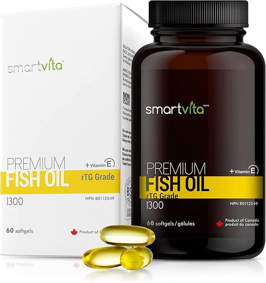 Premium Fish Oil, rTG Grade Omega 3, Fish 3, EPA, 3 Supplement, 60 Softgels