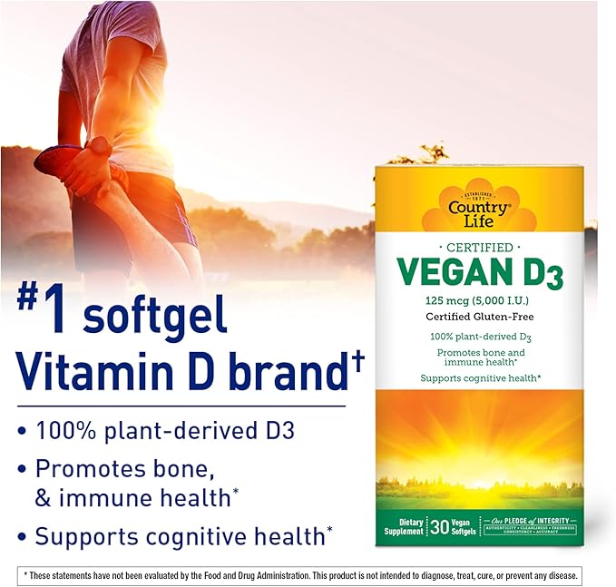 Country Life Vegan D3, 30 Count