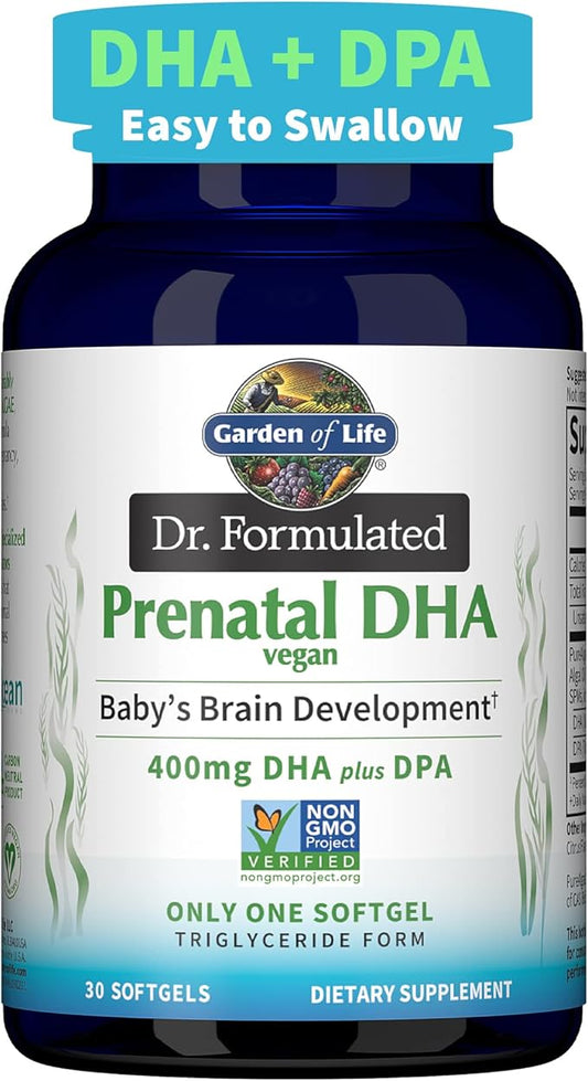 Garden of Life Dr. Formulated Prenatal 3 Supplement 400mg DHA 3 in 3 for 30 Softgels