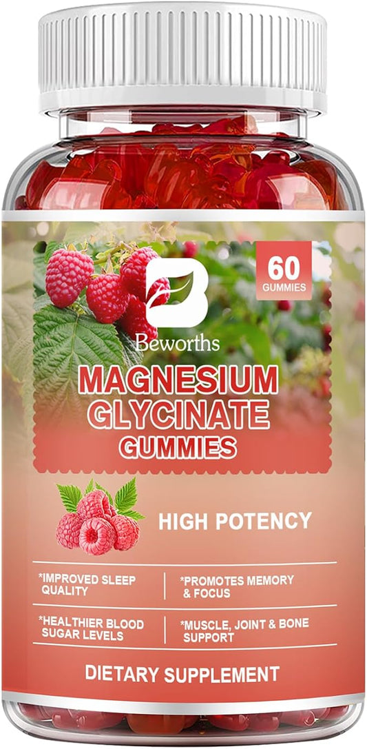 Magnesium Glycinate Gummies for Women & 400mg, Calcium 500mg, Potassium 10, Vitamin D3, Vitamin B6 Supports
