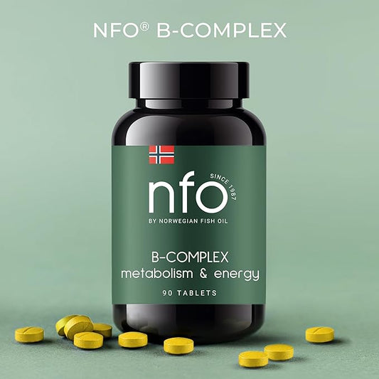 Vitamin B Complex [90 Tablets] Norwegian B1, B2, B2, B3, B3, B5, B5, B6, B6, B9, B9, B12 B12 for