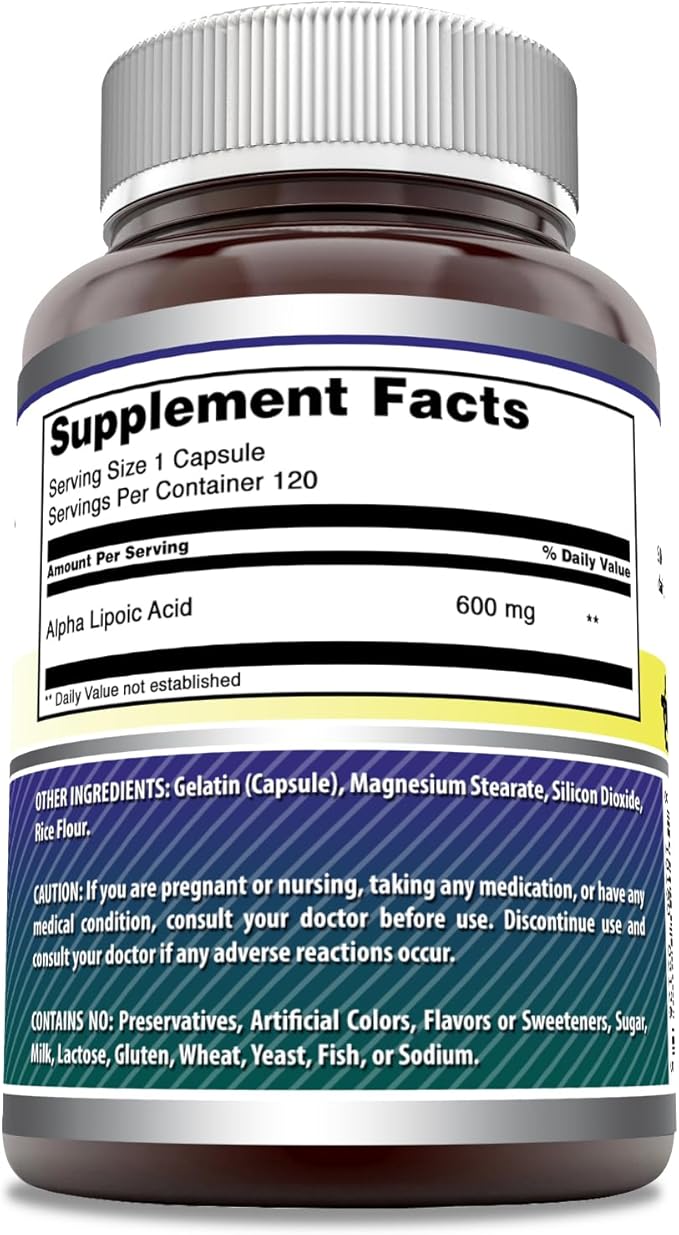 Amazing Formulas Alpha Lipoic Acid ALA 600 mg 3 Pack (120 | 2 Pack)