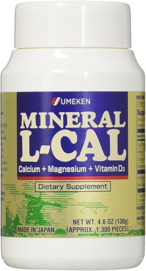 Umeken Mineral L-Cal Supplement, Small Bottle, 2 Month D3 and 130g, 1300 1300 Balls 1)