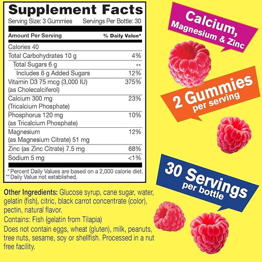 Calcium, Magnesium, Zinc + Vitamin D3 90 Count