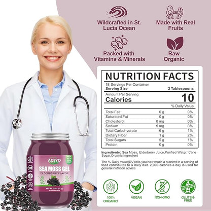 (18 OZ) Irish Elderberry Sea Moss 102 Vitamins