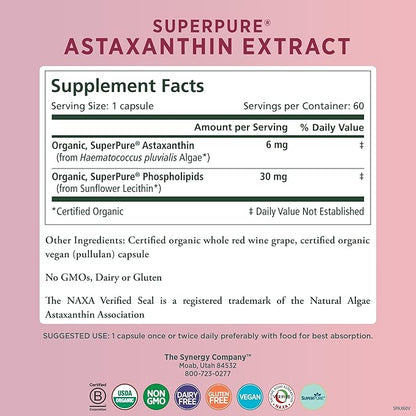 PURE SYNERGY SuperPure Astaxanthin Extract (60 Capsules)