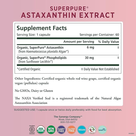 PURE SYNERGY SuperPure Astaxanthin Extract (60 Capsules)