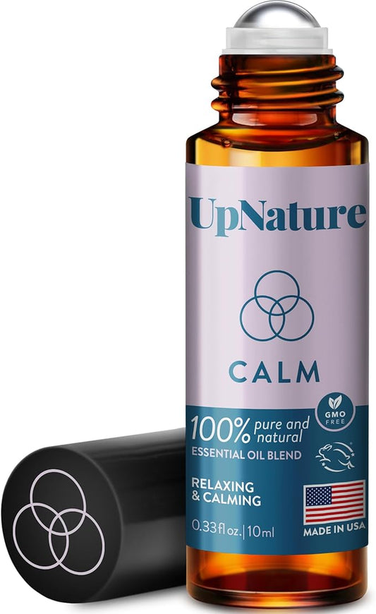UpNature Calm Essential Oil Roll On - 100% Natural Stress Relief Aromatherapy - Self Care Gifts for Women & Men