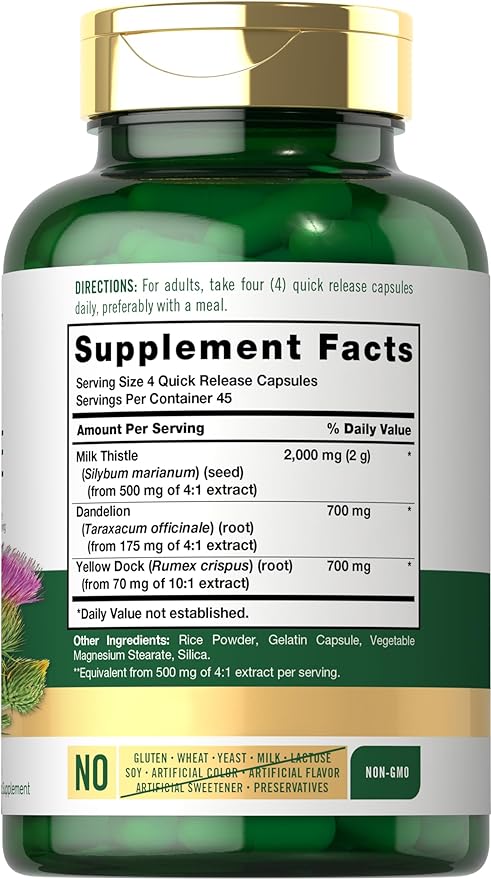 Carlyle Milk Thistle 2000mg 180 Capsules