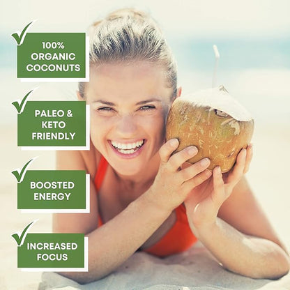 MCT Oil - 3000mg Per Serving - 180 Softgels - Made from 100% Organic Coconuts - Non GMO, Cold Pressed, Paleo Friendly Capsules - Great for Focus & Gut Health