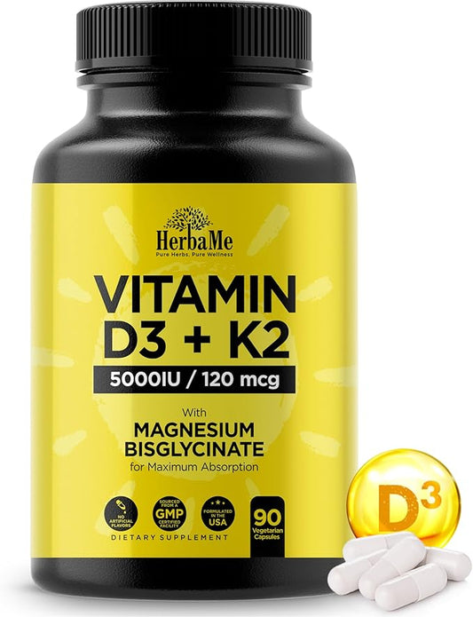 Vitamin D3 5000 IU + K2 90 Capsules