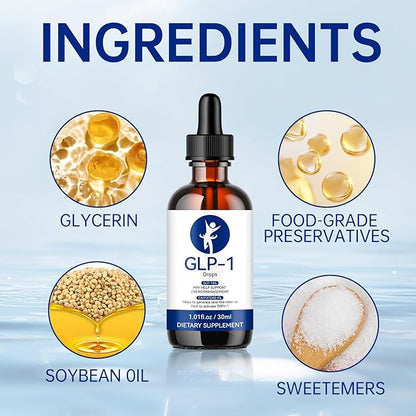 GLP-1 Drops, GLP-1 Supplement Drops for Men and Women ((1 Pack, 1.01 Fl Oz))