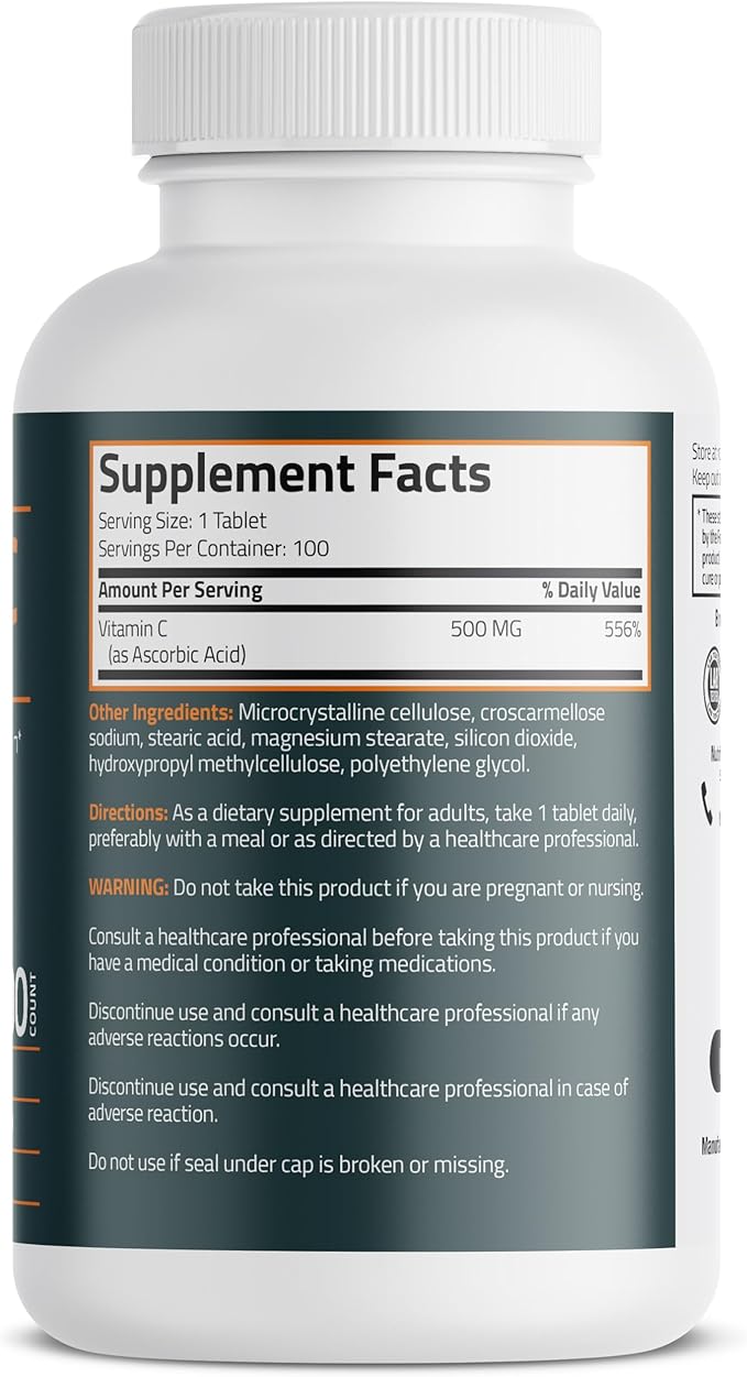 Bronson Vitamin C 500 MG Supports 100 Vegetarian