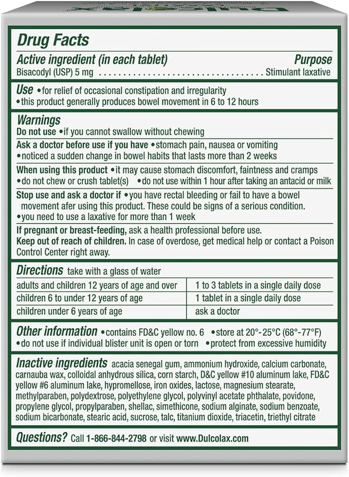 Dulcolax Stimulant Laxative Tablets (100 Count) 5mg & (50ct) Gentle 100mg