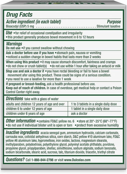 Dulcolax Stimulant Laxative Tablets (100 Count) 5mg & (50ct) Gentle 100mg
