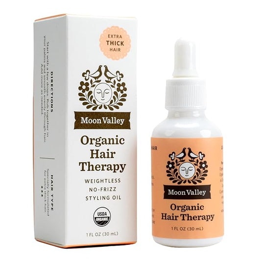 Moon Valley Organics Hair Therapy for Extra Thick Hair - With MCT Oil, Jojoba Oil, Argan Oil, And Rosemary - Reduce Frizz, Hydrate, Heal Damaged Hair