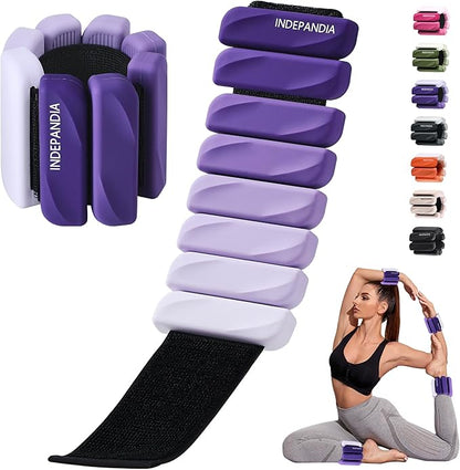 Adjustable Ankle & Wrist Weights for Women & Men, Set of 2 (1lb / 2lb Each), Silicone Weighted Bangles for Arm, Leg, Walking, Fitness, Yoga, Pilates Workout 24055