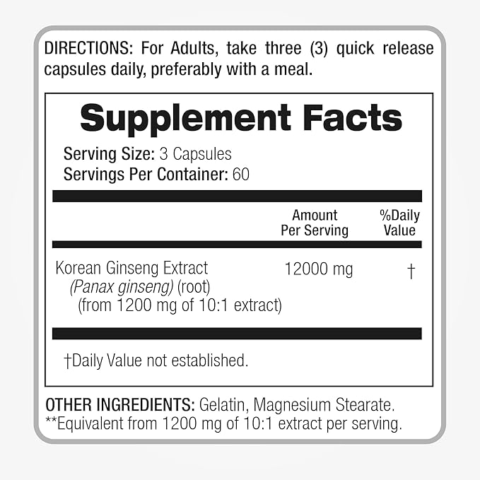 Lab | Ginseng |180 Capsules |12000