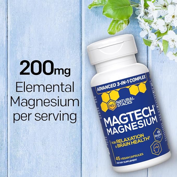 Natural Stacks MagTech Magnesium Supplement 3 Forms 45 Capsules