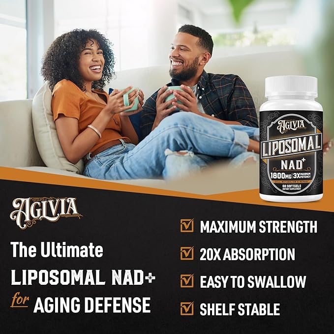 1800 MG Liposomal NAD Supplement, NAD+ Supplement Similar to Nicotinamide Riboside, 98% Pure NAD Plus Supplement for Energy Booster & Cellular Repair for Men & Women, Non-GMO, 120 Softgels