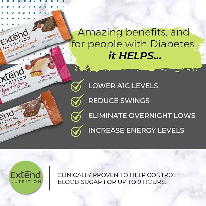 Extend Nutrition Sugar Free Protein Bars, 4 Great 12 Count