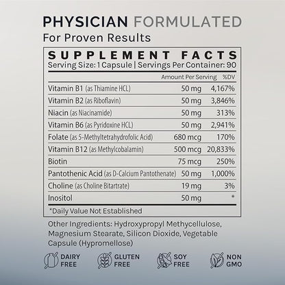 Methylated B-Complex Active B-Vitamin Blend, 90 (90 Day 8 Essential