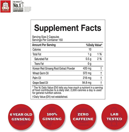 CheongKwanJang Korean Red Ginseng Extract Capsules 100 Capsules