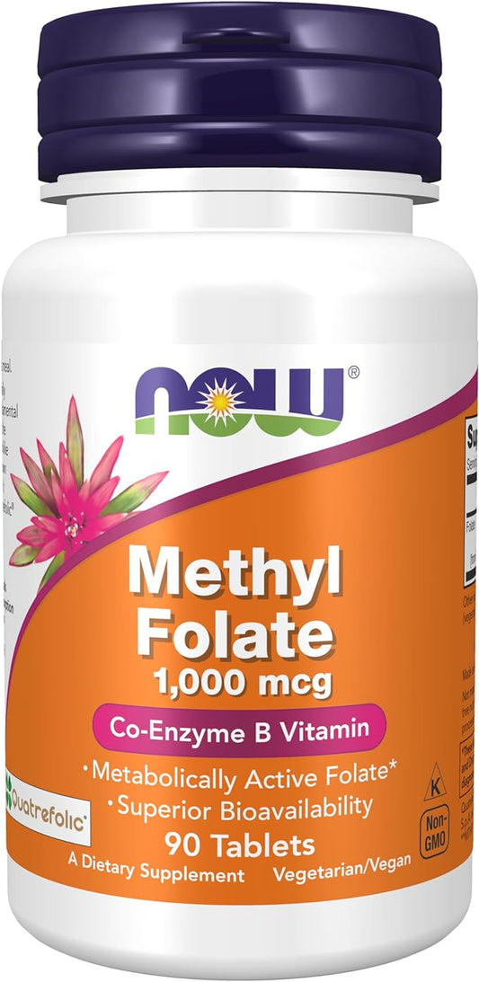 NOW Supplements, Methyl Folate 1,000 mcg, 90 Tablets