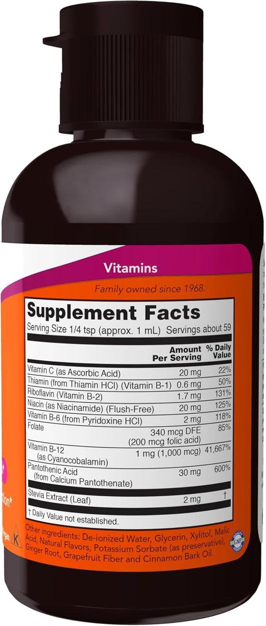 NOW Supplements, Vitamin B-12 Complex Liquid, 2-Ounce