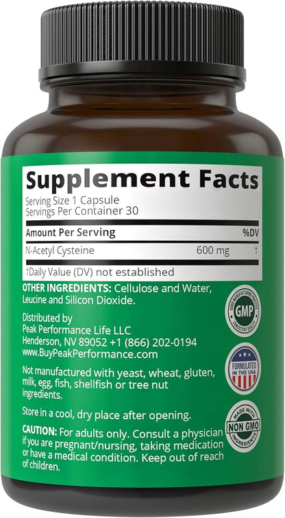 NAC Supplement N-Acetyl Cysteine. Glutathione Precursor 600mg Capsules 600 mg