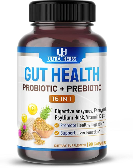 Gut Health Supplement 14,400mg with Prebiotic (90 Count 1))