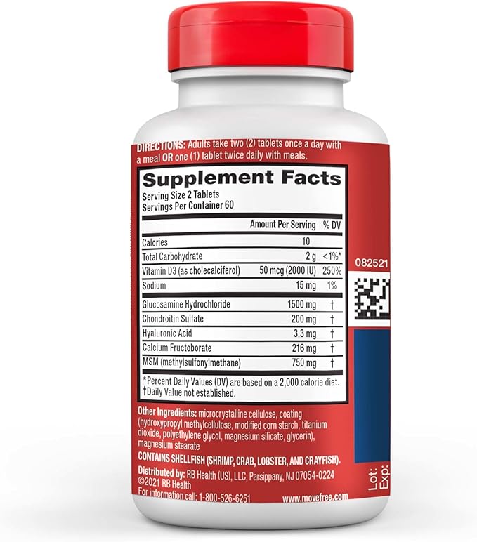 Move Free Advanced Glucosamine Chondroitin MSM D3 Joint 3x120ct Bottles (120 servings)*