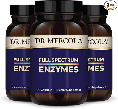 Dr. Mercola, Full Spectrum Enzymes Dietary 270 Servings, 3-Pack (270 (270 Capsules),