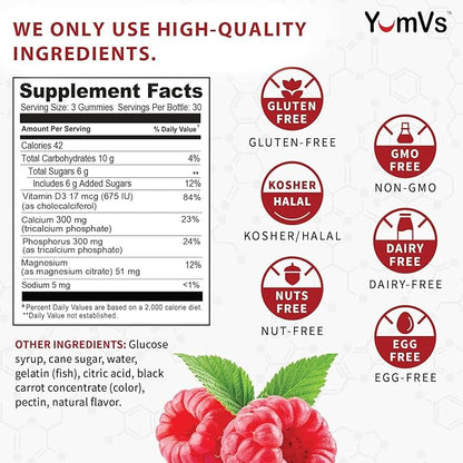 Yum-V Calcium, Magnesium, Vitamin D3 Gummies (90 Count) 2
