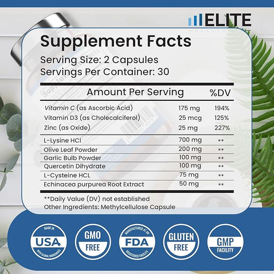 9 in 1 Immune Support Supplement 1000mg for 60 Capsules-Pack 2