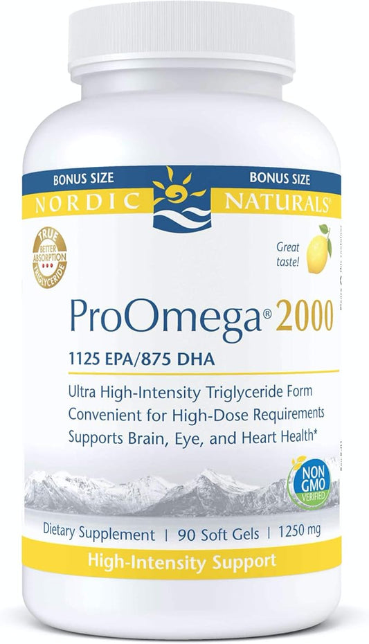 Nordic Naturals ProOmega 2000, Lemon Flavor 90 Soft 2150 mg Omega-3 - 45 Servings