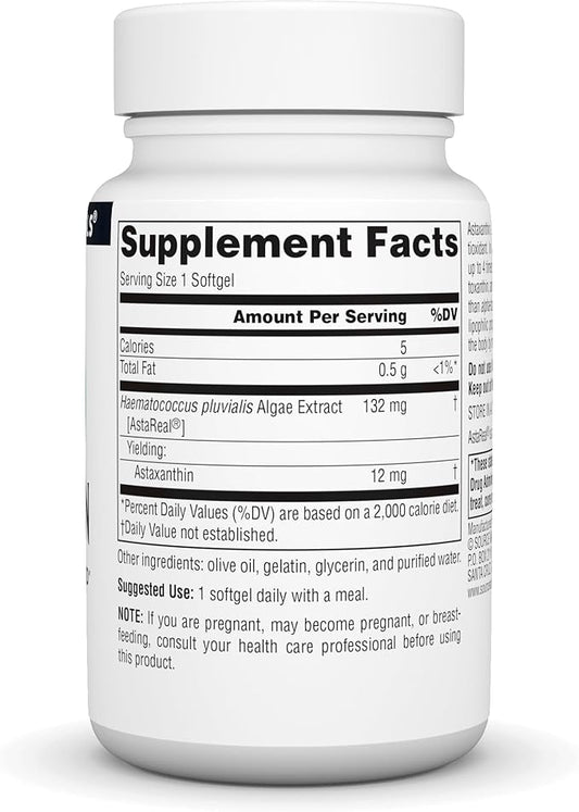 Source Naturals Astaxanthin, Antioxidant Carotenoid, 12mg 60 Softgels