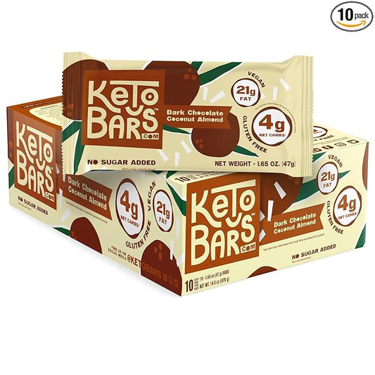 Keto Bars The Original Keto Snack Bar, Gourmet Simple Ingredients Low Carb, No Sugar, Rich in Ketogenic Fats, The Perfect KetoBars Snacks for Keto Diet Food Products (10 Pack, 1.65 ounce)