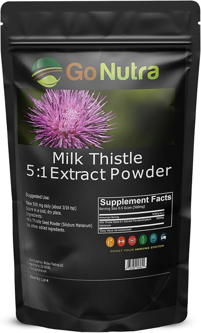 Go Nutra Milk Thistle Powder 1 lb. 5:1 Strength