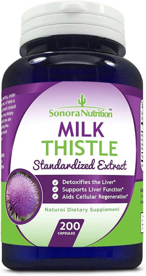 Milk Thistle Standardized Extract with 80% 250 mg, 200 Capsules